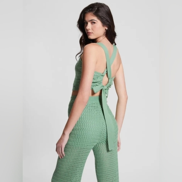 GUESS Yasmina Tie-Back Crop Top – Vital Green – NWT – Size XL - Picture 4 of 10